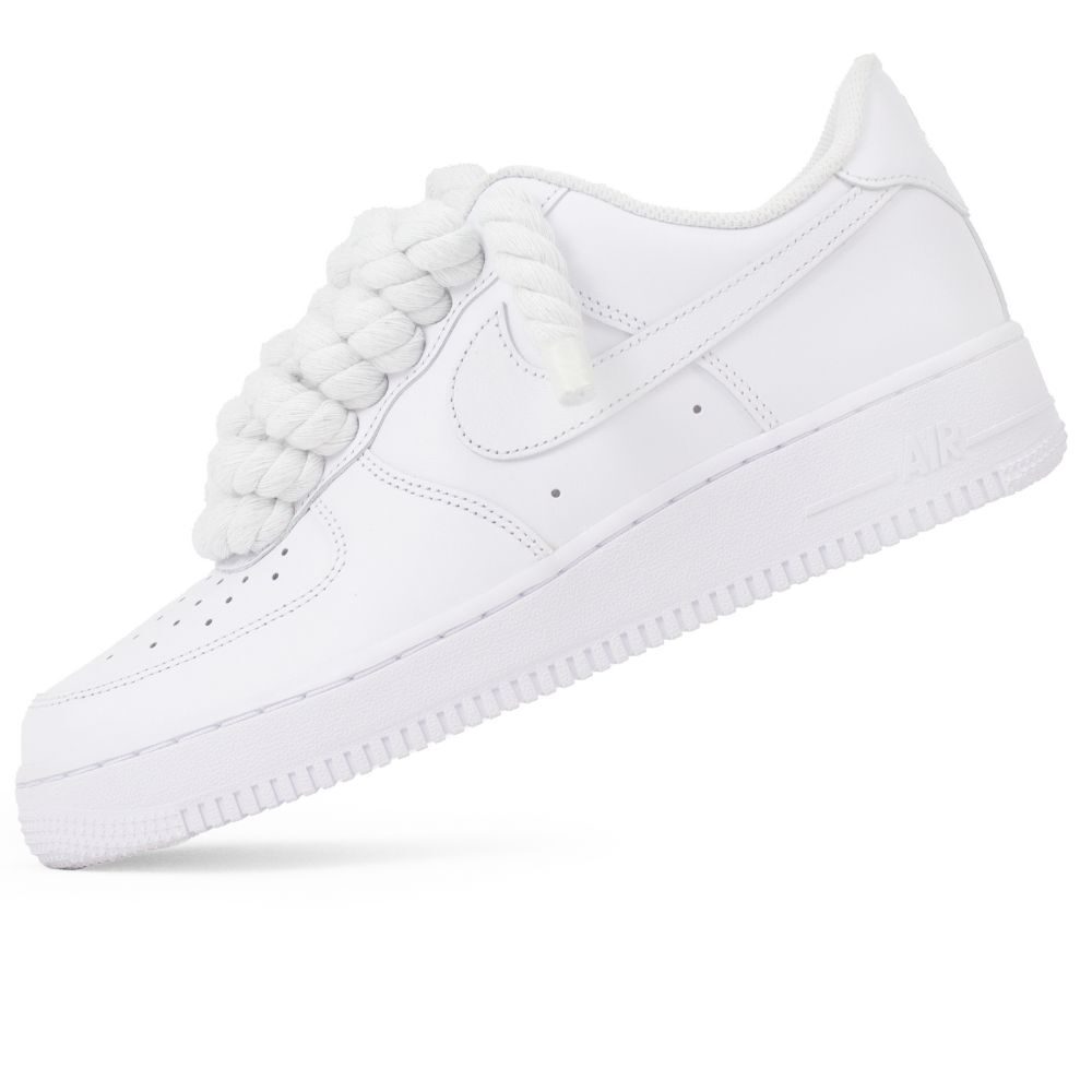 靴 NIKE AIR FORCE 1 WHITE ROPE CUSTOM Nike Air Force 1 Low '07 White / White Rope Laces