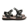 Sandale romane negre,Piele Naturală  SR4025