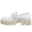 Pantofi de dama albi din piele