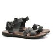 Sandale romane negre,Piele Naturală  SR4025