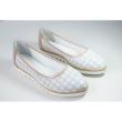 Balerini dama perforati, F259 ALB+NUDE, din piele naturala
