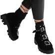 Ghete piele intoarsa negru