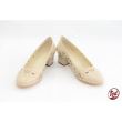 Pantofi dama perforati, F95 LAC BEJ, din piele naturala, 