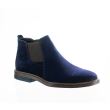 Ghete Barbati, W158 Albastru Denim, din Piele Intoarsa Naturala