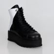 Ghete joase din piele DUAL negru/alb