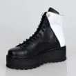 Ghete joase din piele DUAL negru/alb