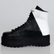 Ghete joase din piele DUAL negru/alb