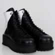 Ghete joase din piele DUAL negru/alb
