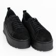 Pantofi Piele intoarsa negrii