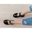 sandale dama piele negre fara toc