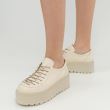 Pantofi de dama cu platforma,piele bej, VIGO 