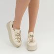 Pantofi de dama cu platforma,piele bej, VIGO 