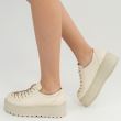 Pantofi de dama cu platforma,piele bej, VIGO 
