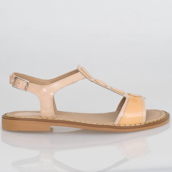 Sandale dama fara toc piele bej AMOS1 