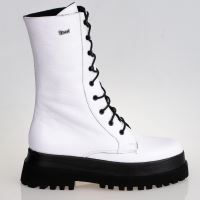 Ghete damă din piele naturală, Albe, T177