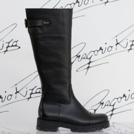 Cizme talpa joasa din piele FESTIVAL 2 Negru