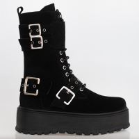 Ghete dama piele intoarsa T150 Negru