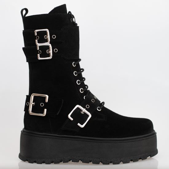 Ghete dama piele intoarsa T150 Negru