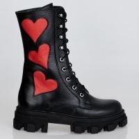 Bocanci inimosi HEART negru/rosu