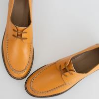 Mocasini dama piele,orange R9