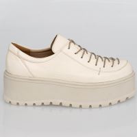Pantofi de dama cu platforma,piele bej, VIGO 