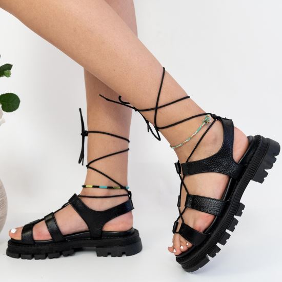 Sandale de dama negre GLADIATOR