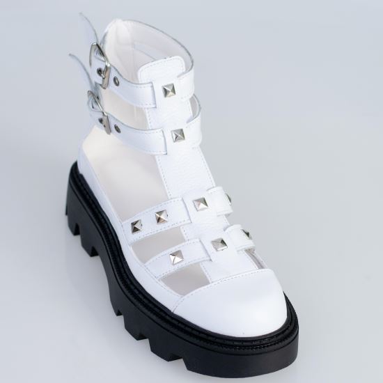 Sandale de dama Albe cu tinte DEFENDER 