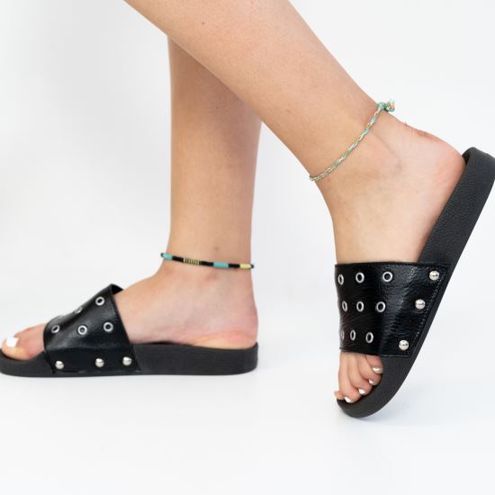 Papuci dama piele negri,Thassos