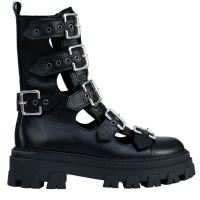 Ghete de vara din piele,KATERINI Negre 