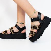 Sandale cu platforma de dama BOSTON Leopard