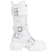 Bocanci inalti piele alba FREE SPIRIT 