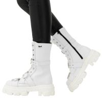 Bocanci albi din piele Combat35