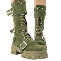 Bocanci piele intoarsa FREE SPIRIT  Kaki