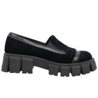 Pantofi casual dama piele intoarsa KIEV negru