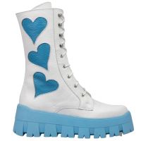 Ghete dama de vara din piele HEARTS BLU 