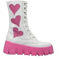 Ghete dama de vara din piele HEARTS PINK