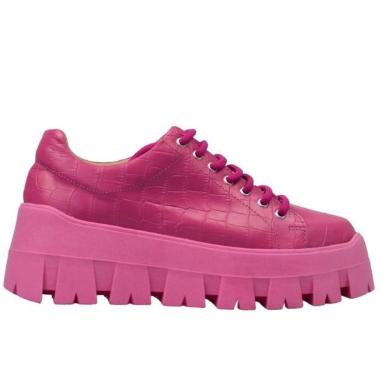 Pantofi dama talpa groasa Lora Fucsia Croco