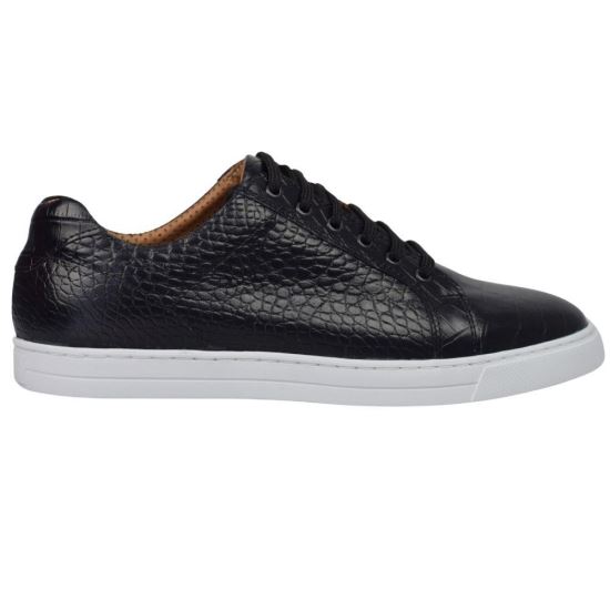 Sneakers smart casual de barbati Sheffield negru croco 