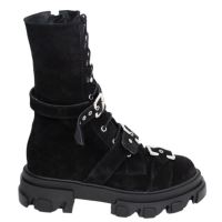 Bocanci dama ,piele intoarsa neagra Combat Nsp