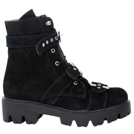 Ghete piele intoarsa neagru A100 