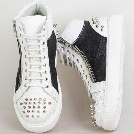 Sneakers Spikes piele imprimeu Phyton ng+alb Rodman D