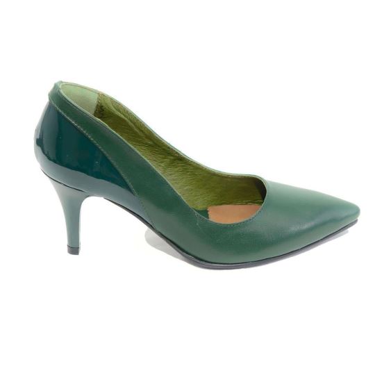 Pantofi dama eleganti, 1279 VERDE+LAC VERDE, din piele naturala