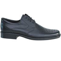 Pantofi barbati vara perforati, 411 NEGRU PERFORAT, din piele naturala, 