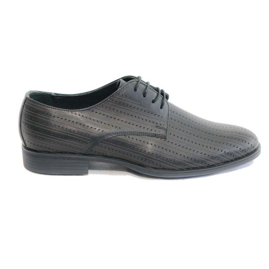 Pantofi barbati vara perforati, ADEN10LS NEGRU, din piele naturala
