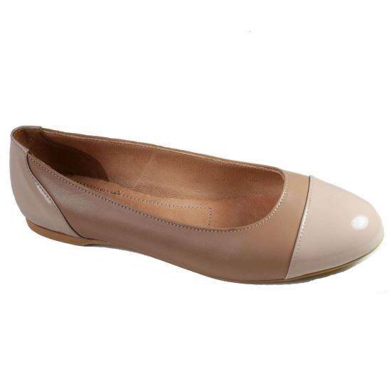 Balerini dama, 009 BEJ+NUDE, din piele naturala