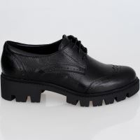 Pantofi model oxford din Piele Naturala,ISA1 Negru 