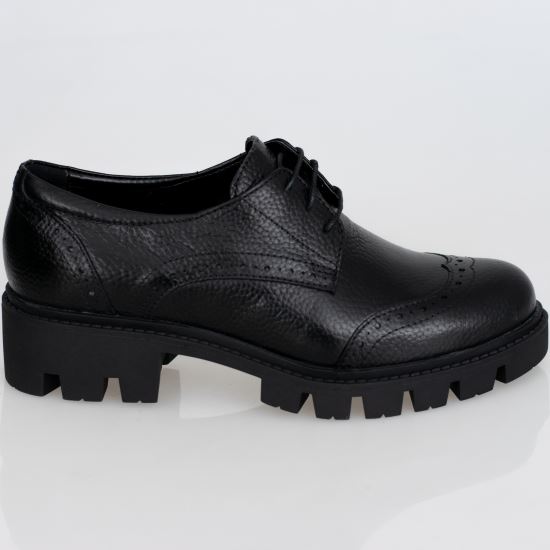 Pantofi model oxford din Piele Naturala,ISA1 Negru 