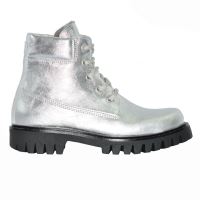 Ghete dama, MR3 ARGINTIU, din piele naturala