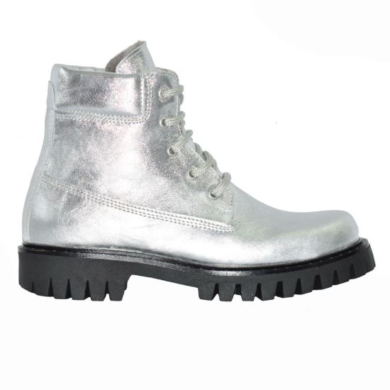 Ghete dama, MR3 ARGINTIU, din piele naturala