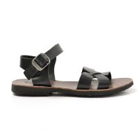 Sandale romane negre,Piele Naturală  SR4025